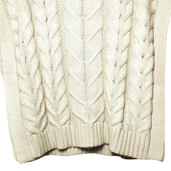 NWT Anthropologie Women’s Cable Knit Turtleneck Sweater Vest Cream Size Large - Picture 8 of 9